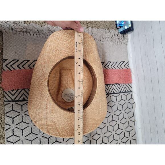 SHADY BRADY BUFFALO NICKEL & HORSE HAIR BRAID STRAW COWBOY HAT, SZ LARGE - Picture 13 of 13
